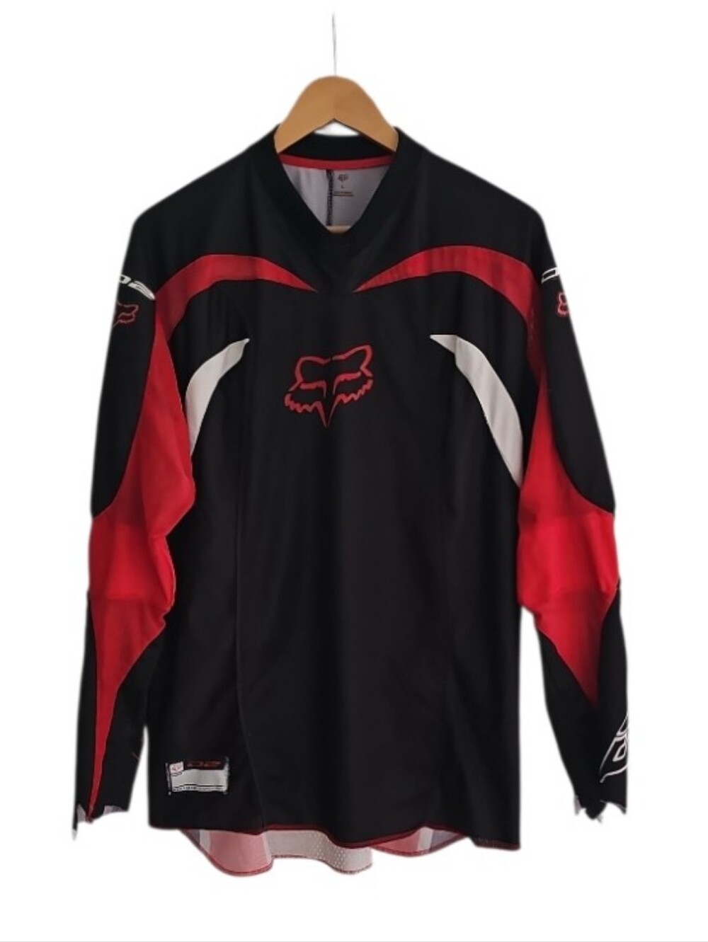 Fox Racing 02 Motocross Jersey Men’s L Black Red Y2K MX Racing Moto Vintage